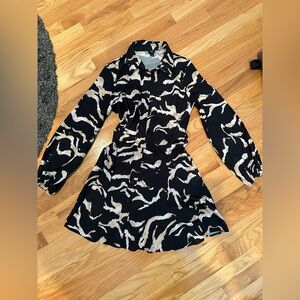 River Island Black and Cream Mini Dress